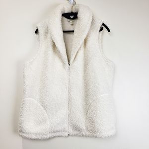 J Jill  Vest Full Zip Large Cream
